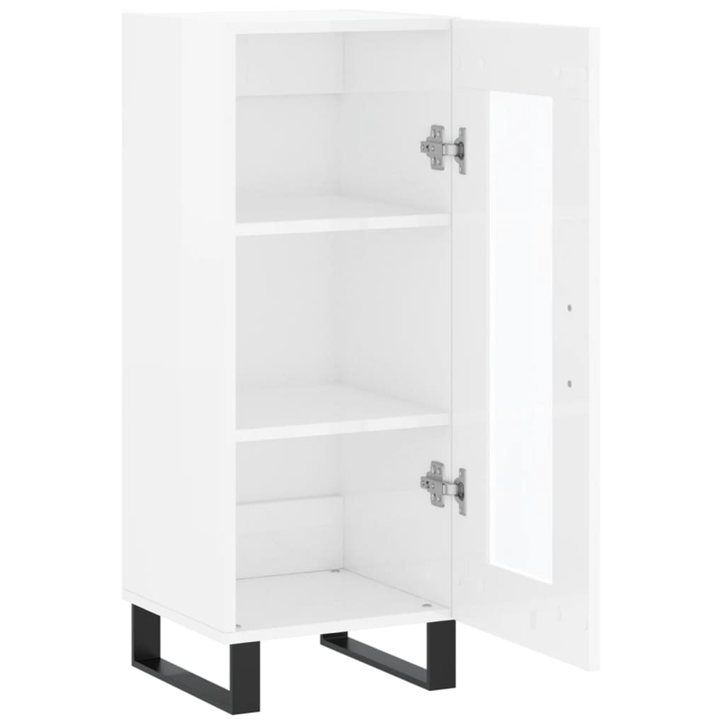 vidaXL Ντουλάπι Γυαλιστερό Λευκό 34,5x34x90 εκ. Επεξεργασμένο Ξύλο