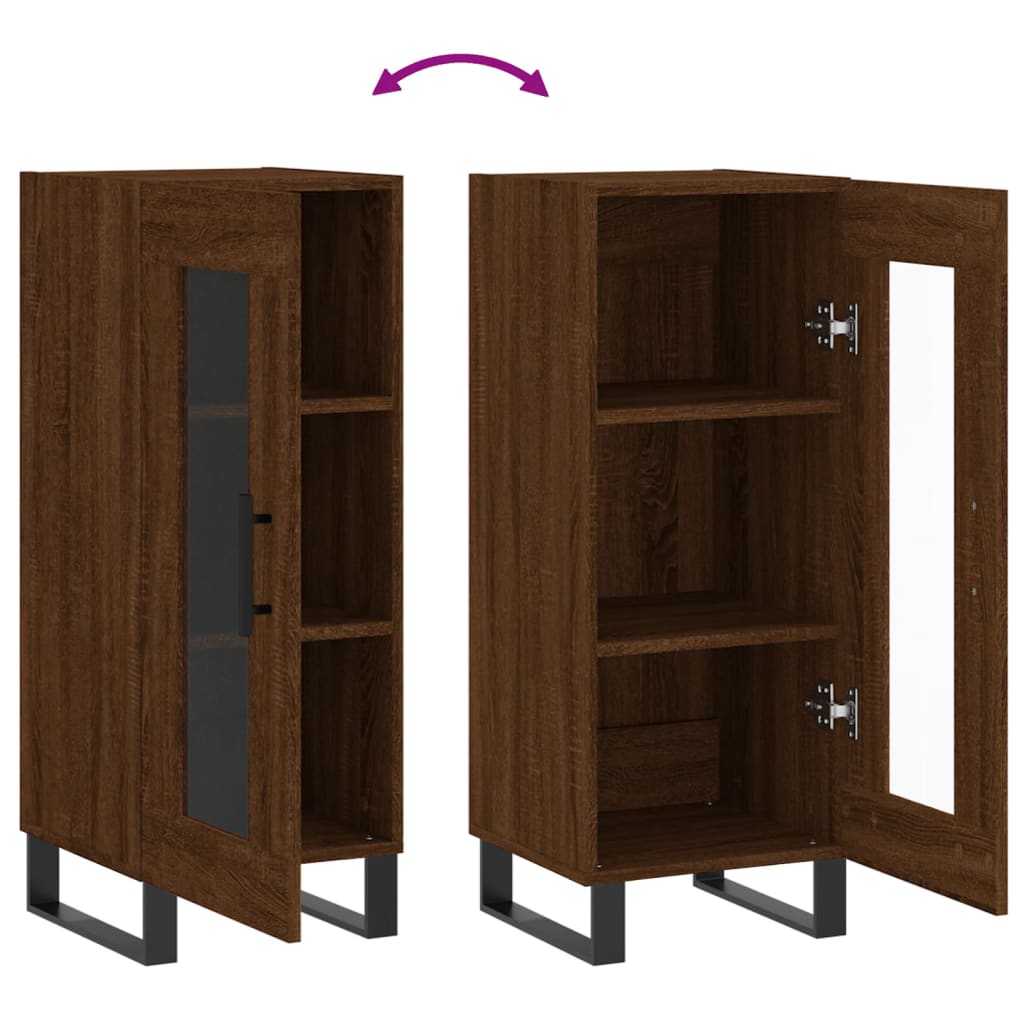 vidaXL Ντουλάπι Καφέ Δρυς 34,5 x 34 x 90 εκ. Επεξεργασμένο Ξύλο