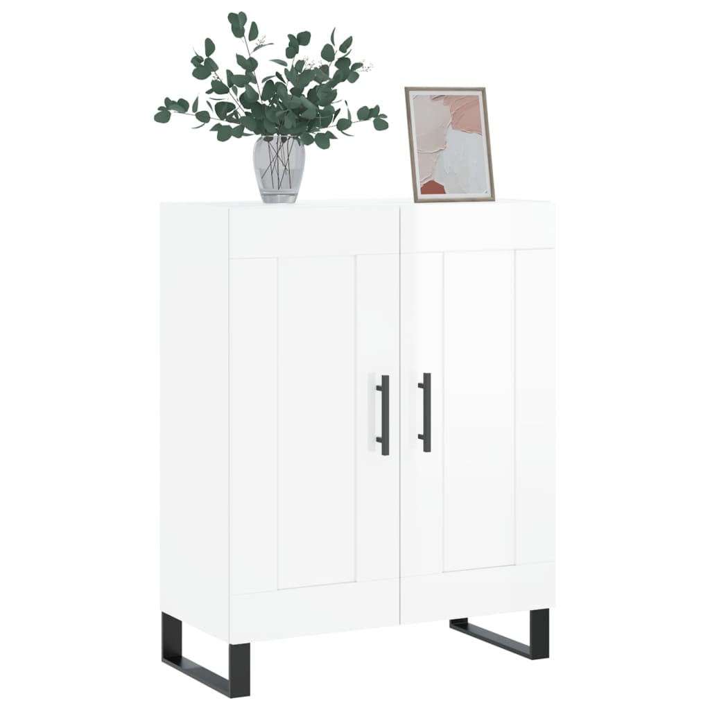 vidaXL Ντουλάπι Γυαλιστερό Λευκό 69,5x34x90 εκ. Επεξεργασμένο Ξύλο