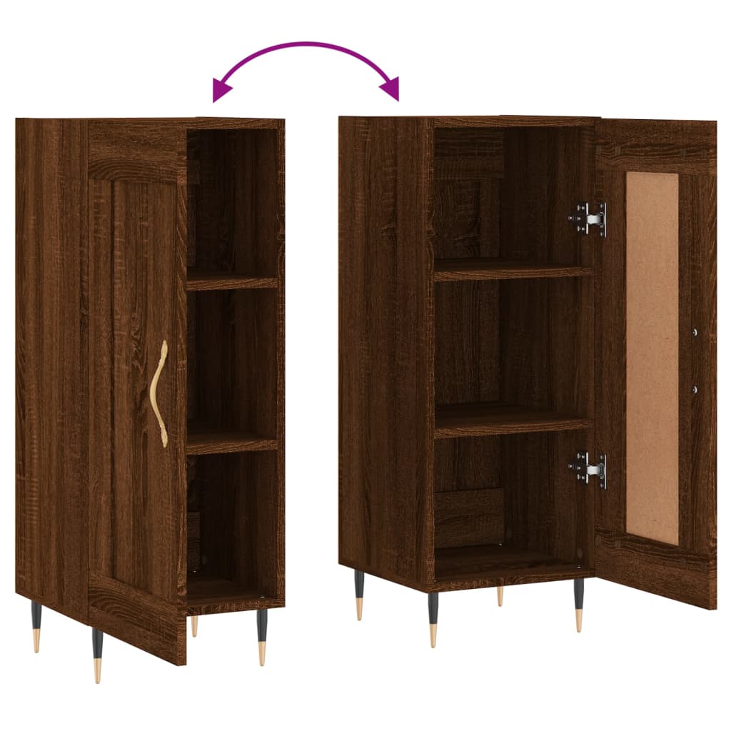 vidaXL Ντουλάπι Καφέ Δρυς 34,5 x 34 x 90 εκ. Επεξεργασμένο Ξύλο