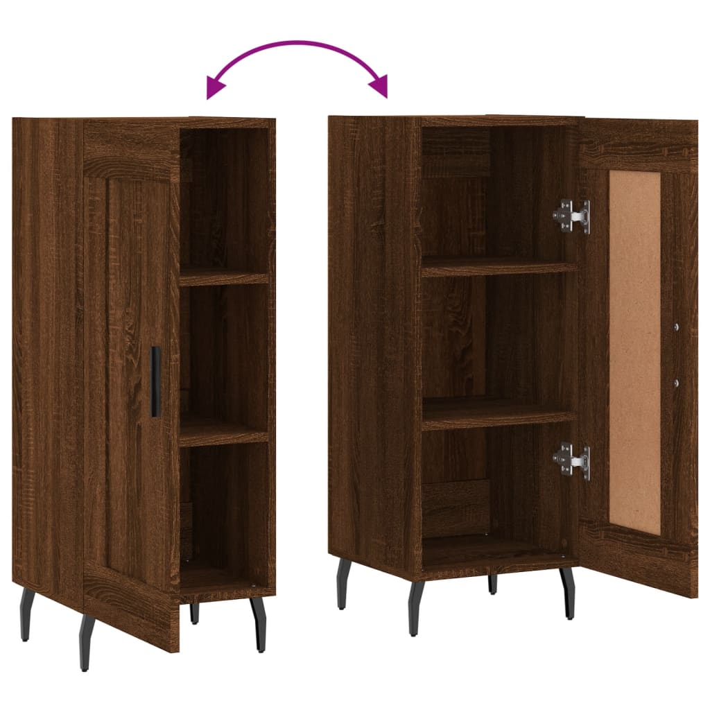 vidaXL Ντουλάπι Καφέ Δρυς 34,5 x 34 x 90 εκ. Επεξεργασμένο Ξύλο