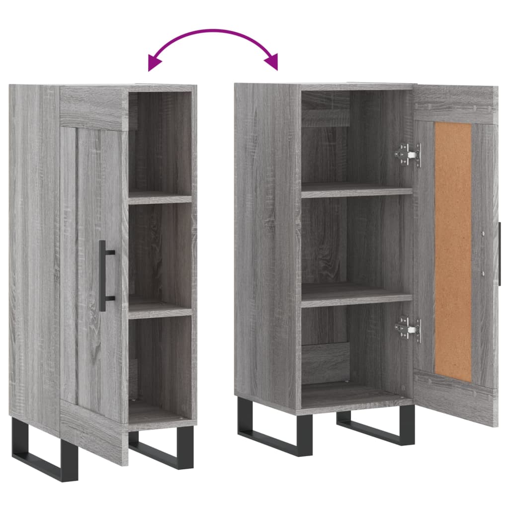 vidaXL Ντουλάπι Γκρι Sonoma 34,5x34x90 εκ. από Επεξεργασμένο Ξύλο