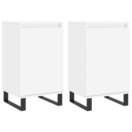 vidaXL Ντουλάπια 2 τεμ. Λευκά 40 x 35 x 70 εκ. από Επεξεργασμένο Ξύλο