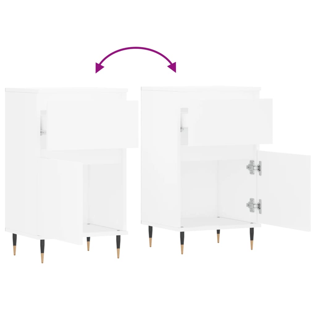 vidaXL Ντουλάπια 2 τεμ. Λευκά 40 x 35 x 70 εκ. από Επεξεργασμένο Ξύλο