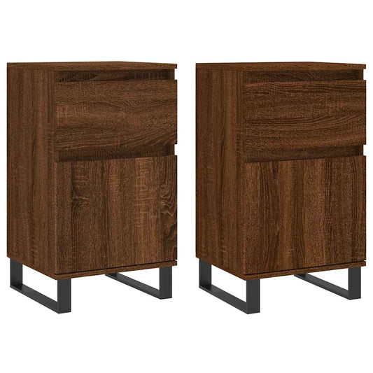 vidaXL Ντουλάπια 2 τεμ. Καφέ Δρυς 40x35x70 εκ. από Επεξεργασμένο Ξύλο