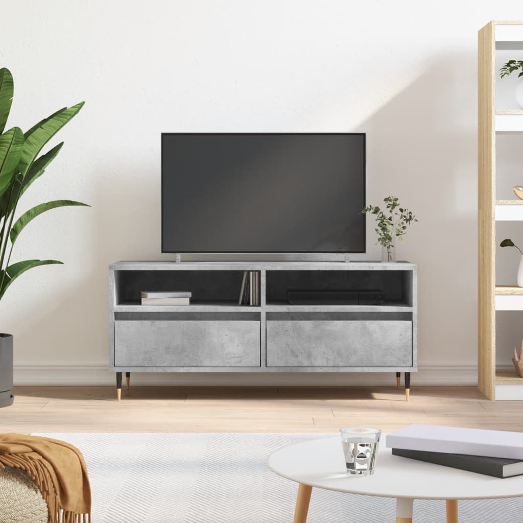 vidaXL Έπιπλο Τηλεόρασης Γκρι Σκυρ. 100 x 34,5 x 44,5 εκ. Επεξ. Ξύλο