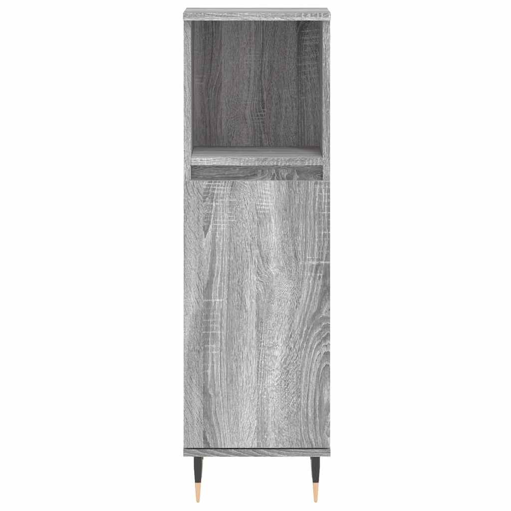 vidaXL Ντουλάπι Μπάνιου Γκρι Sonoma 30x30x100 εκ. Επεξεργασμένο Ξύλο