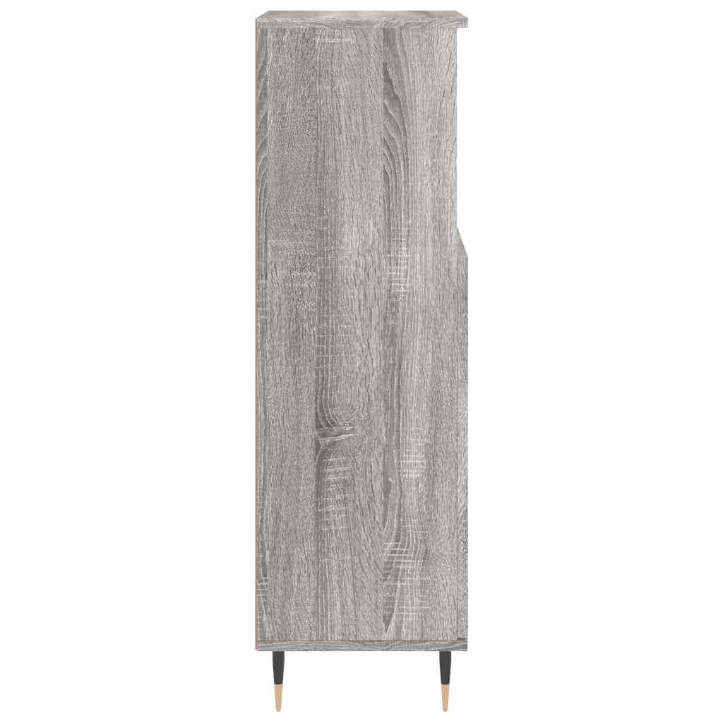 vidaXL Ντουλάπι Μπάνιου Γκρι Sonoma 30x30x100 εκ. Επεξεργασμένο Ξύλο