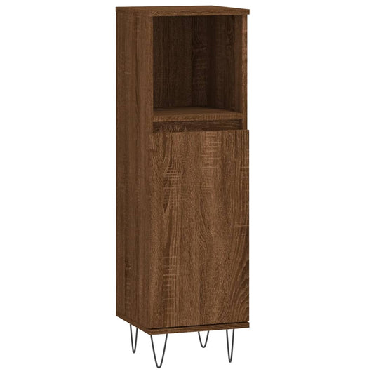vidaXL Ντουλάπι Μπάνιου Καφέ Δρυς 30x30x100 εκ. Επεξεργασμένο Ξύλο