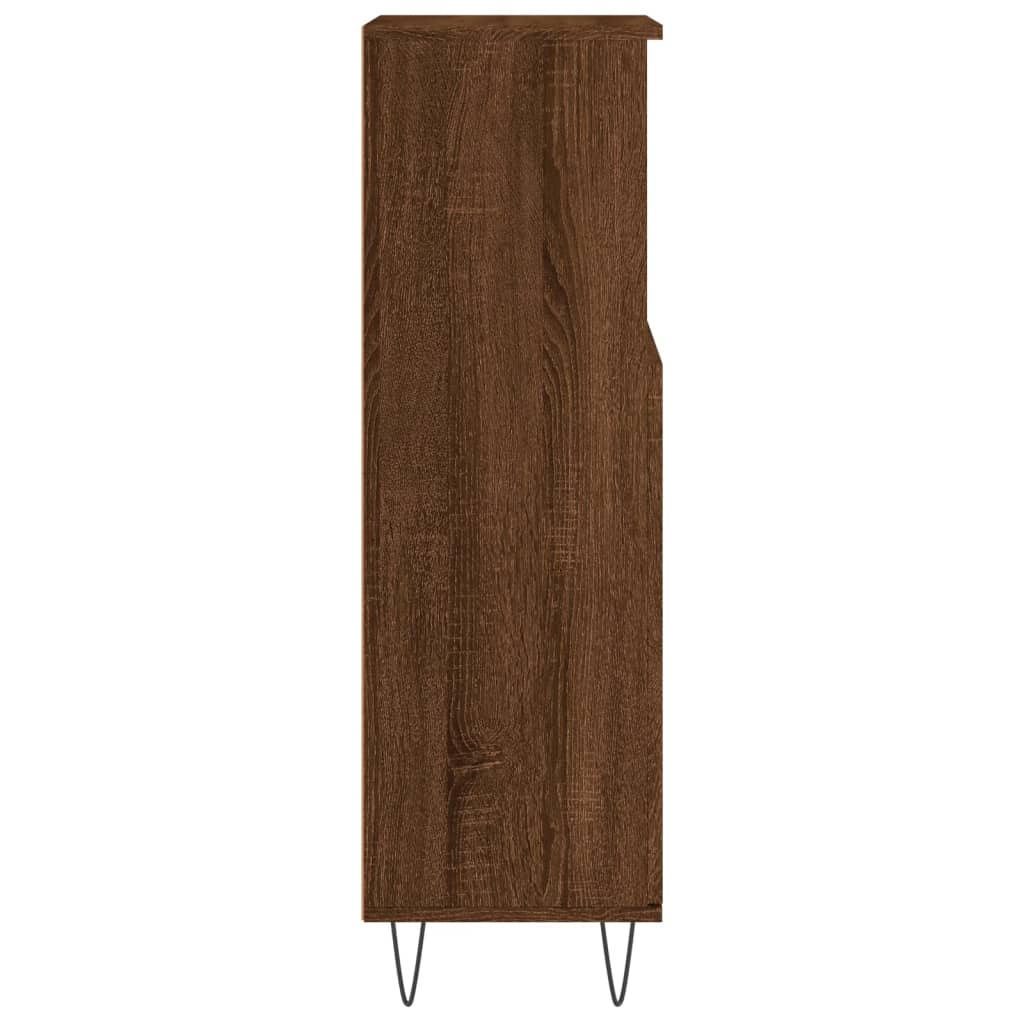 vidaXL Ντουλάπι Μπάνιου Καφέ Δρυς 30x30x100 εκ. Επεξεργασμένο Ξύλο
