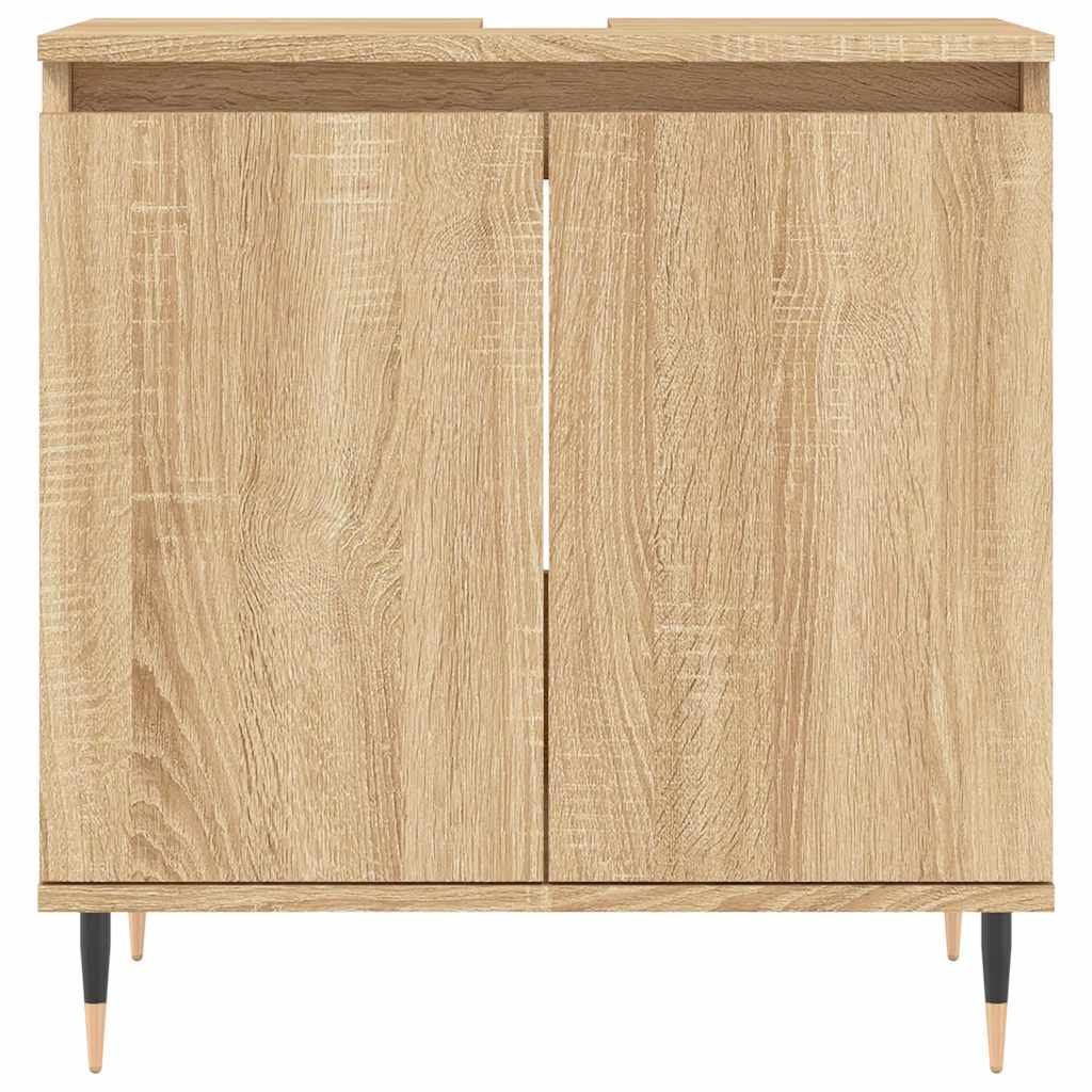 vidaXL Ντουλάπι Μπάνιου Sonoma Δρυς 58 x 33 x 60 εκ. από Επεξεργ. Ξύλο