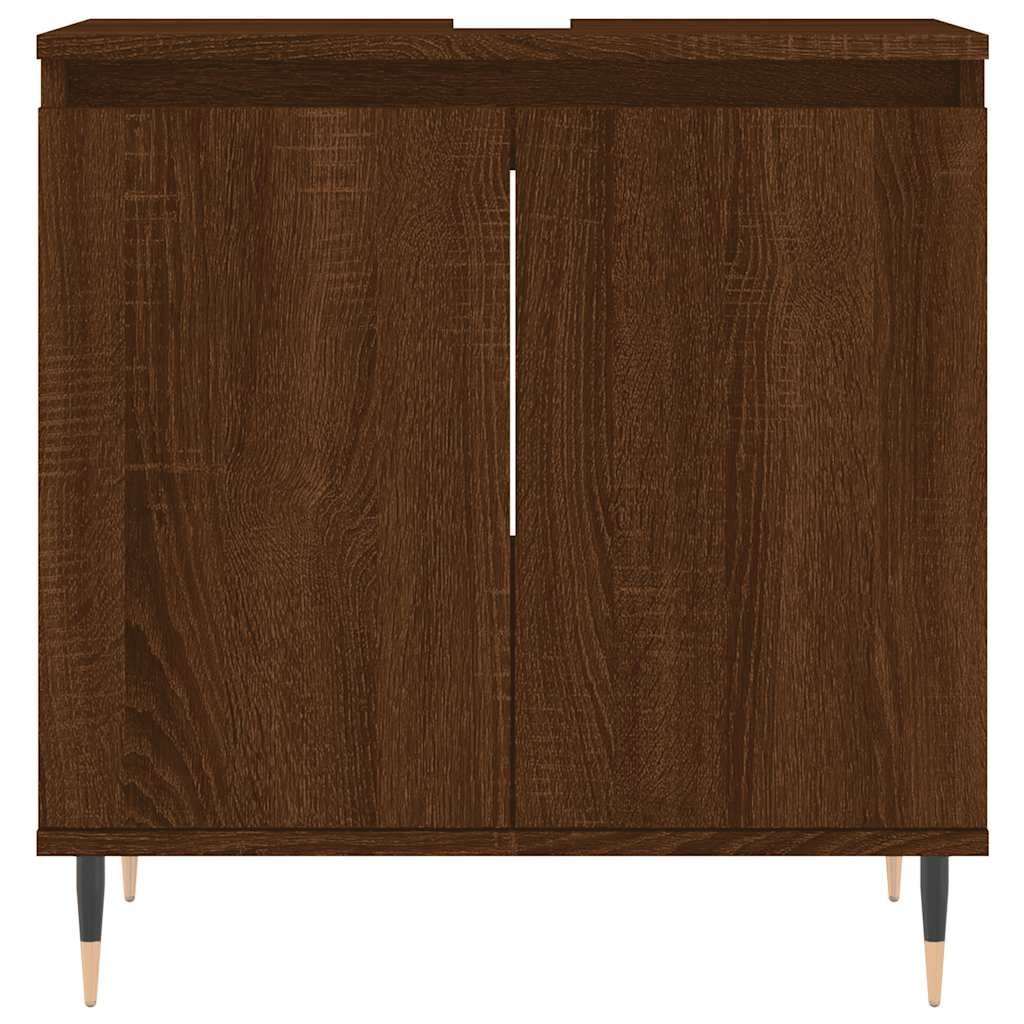 vidaXL Ντουλάπι Μπάνιου Καφέ Δρυς 58 x 33 x 60 εκ. από Επεξεργ. Ξύλο