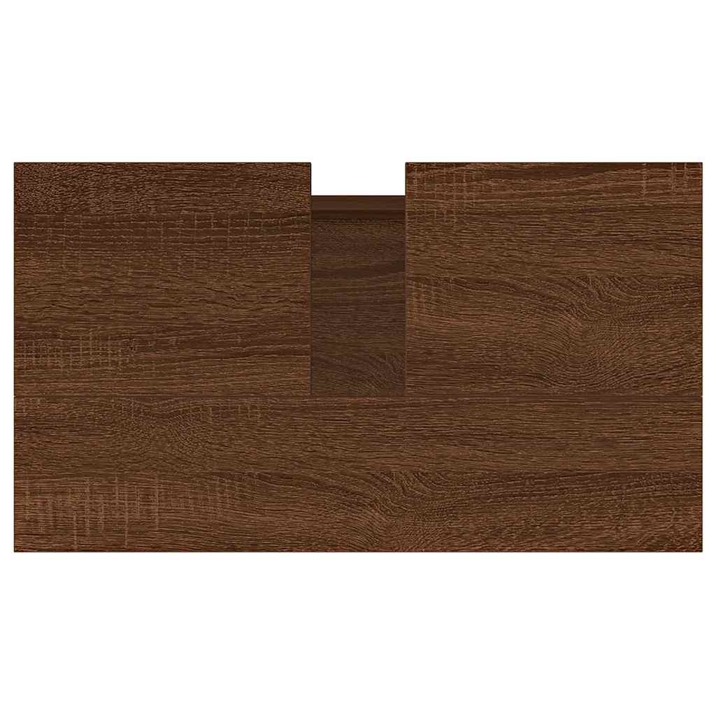 vidaXL Ντουλάπι Μπάνιου Καφέ Δρυς 58 x 33 x 60 εκ. από Επεξεργ. Ξύλο