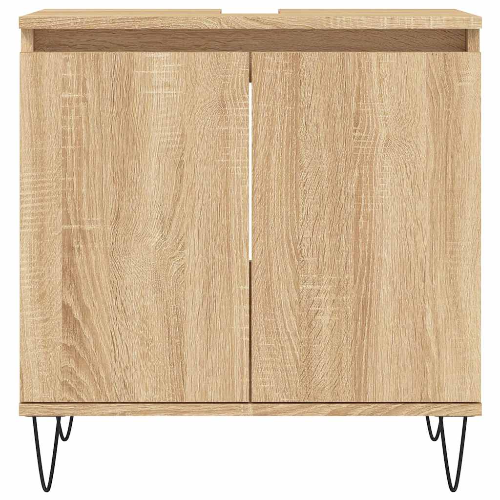 vidaXL Ντουλάπι Μπάνιου Sonoma Δρυς 58 x 33 x 60 εκ. από Επεξεργ. Ξύλο