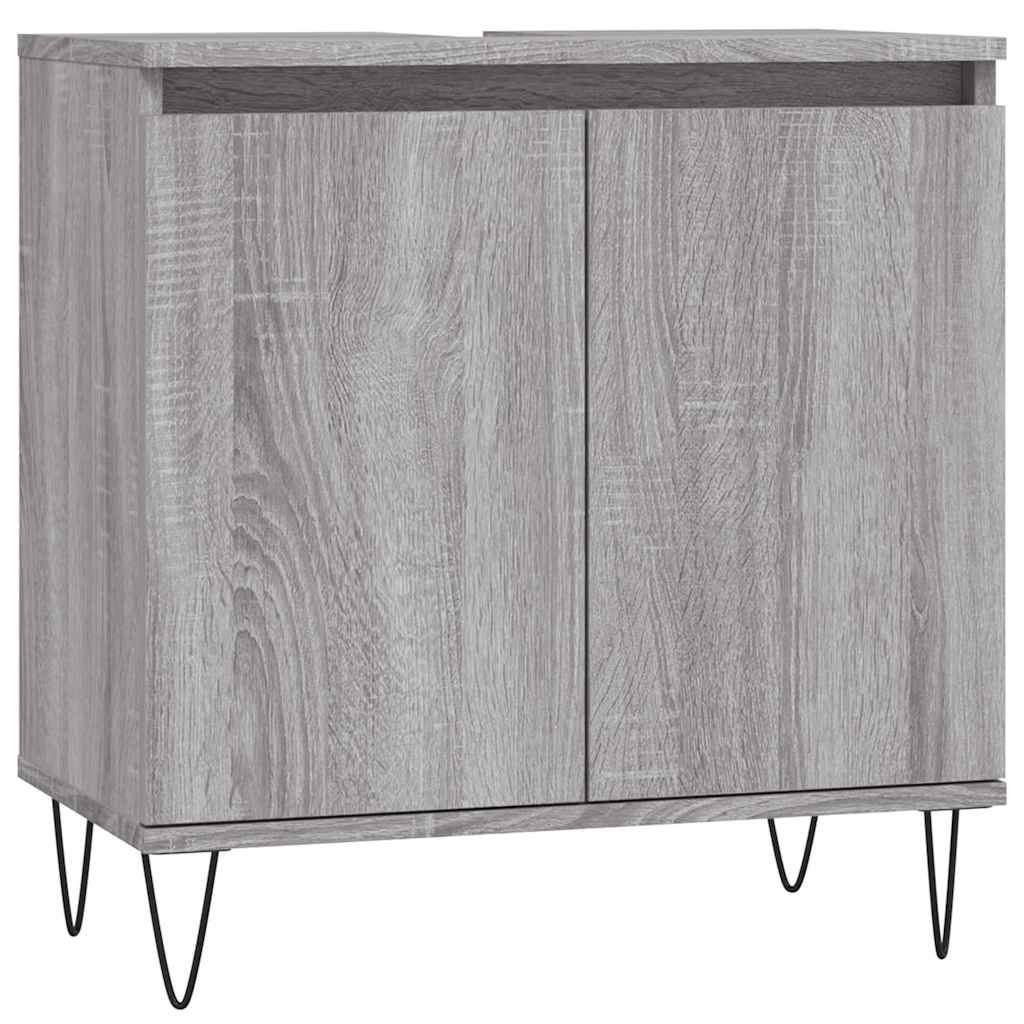 vidaXL Ντουλάπι Μπάνιου Γκρι Sonoma 58 x 33 x 60 εκ. από Επεξεργ. Ξύλο