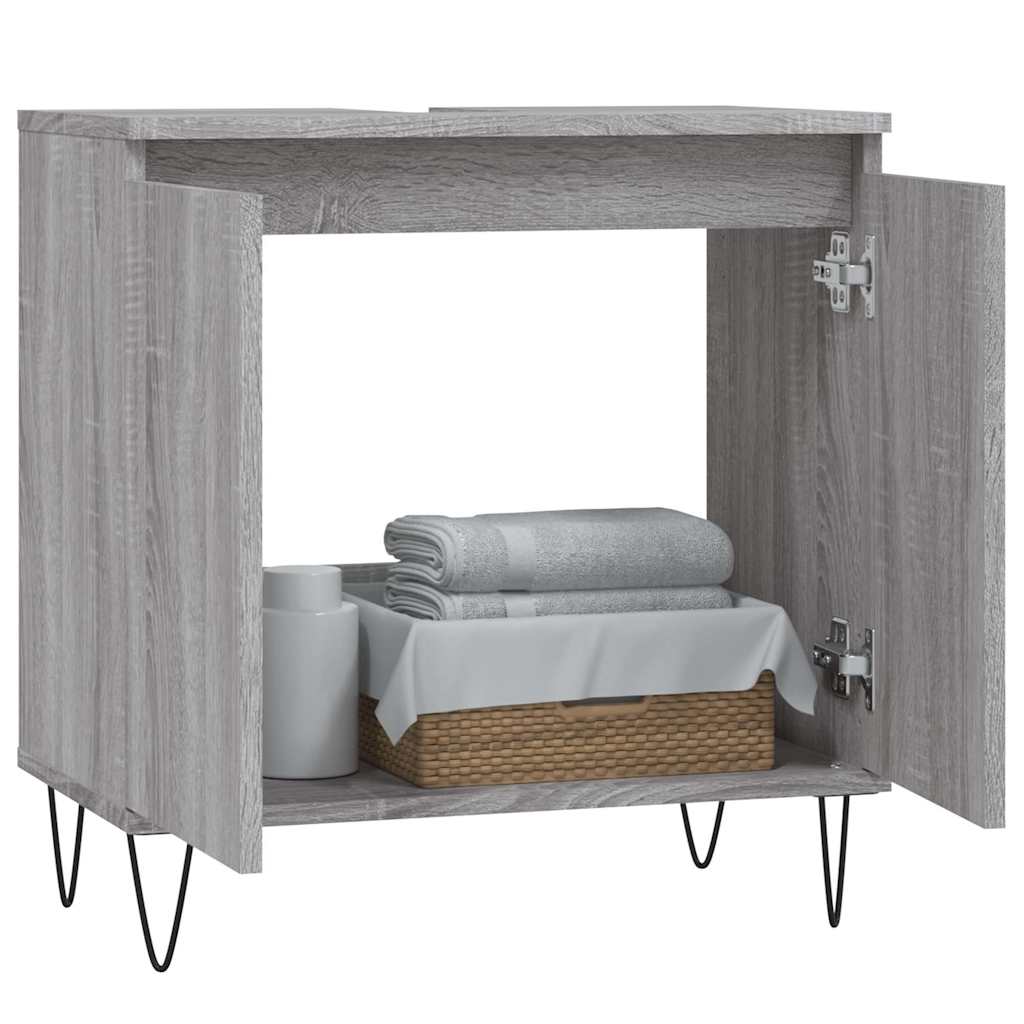 vidaXL Ντουλάπι Μπάνιου Γκρι Sonoma 58 x 33 x 60 εκ. από Επεξεργ. Ξύλο