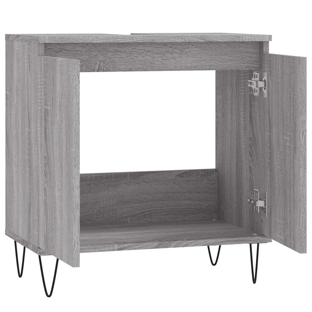vidaXL Ντουλάπι Μπάνιου Γκρι Sonoma 58 x 33 x 60 εκ. από Επεξεργ. Ξύλο