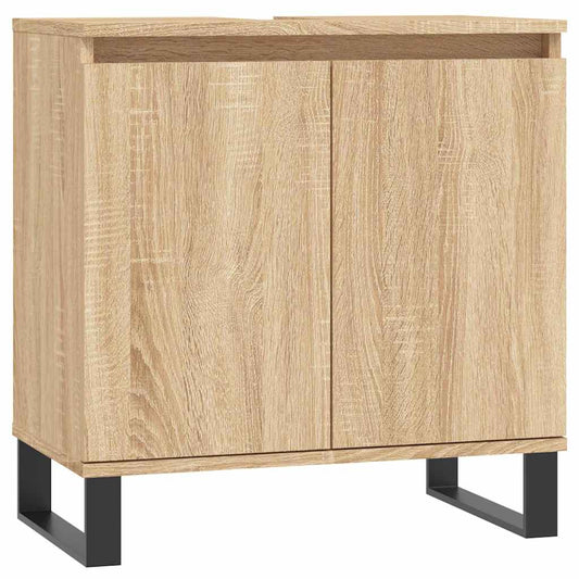 vidaXL Ντουλάπι Μπάνιου Sonoma Δρυς 58 x 33 x 60 εκ. από Επεξεργ. Ξύλο