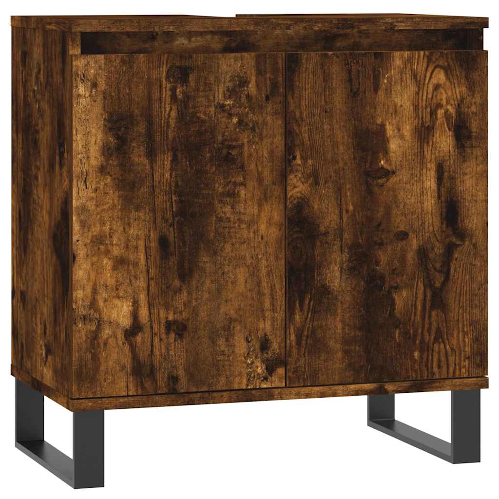 vidaXL Ντουλάπι Μπάνιου Καπνιστή Δρυς 58 x 33 x 60 εκ. Επεξεργ. Ξύλο