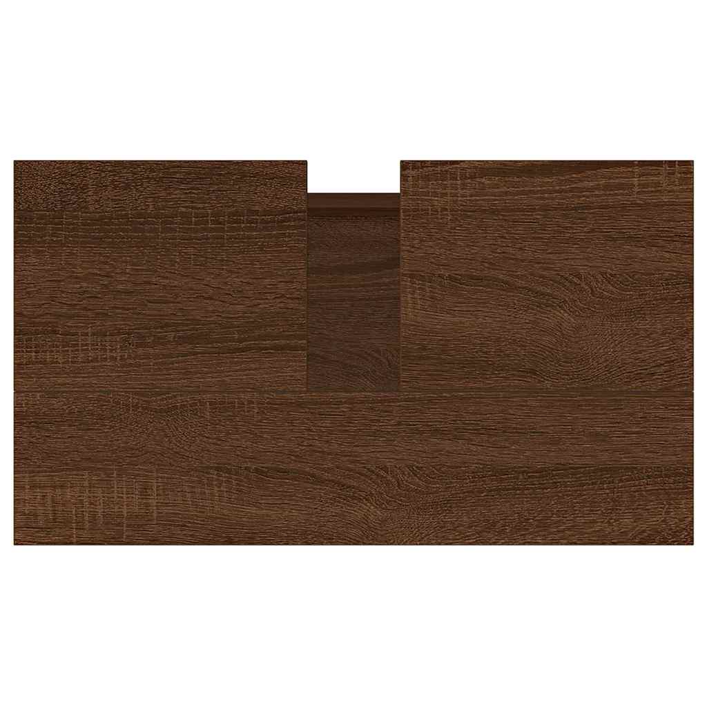 vidaXL Ντουλάπι Μπάνιου Καφέ Δρυς 58 x 33 x 60 εκ. από Επεξεργ. Ξύλο