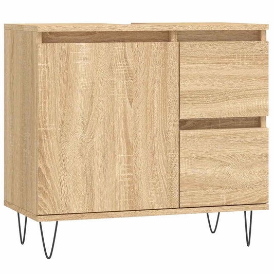vidaXL Ντουλάπι Μπάνιου Sonoma Δρυς 65x33x60 εκ. Επεξεργασμένο Ξύλο