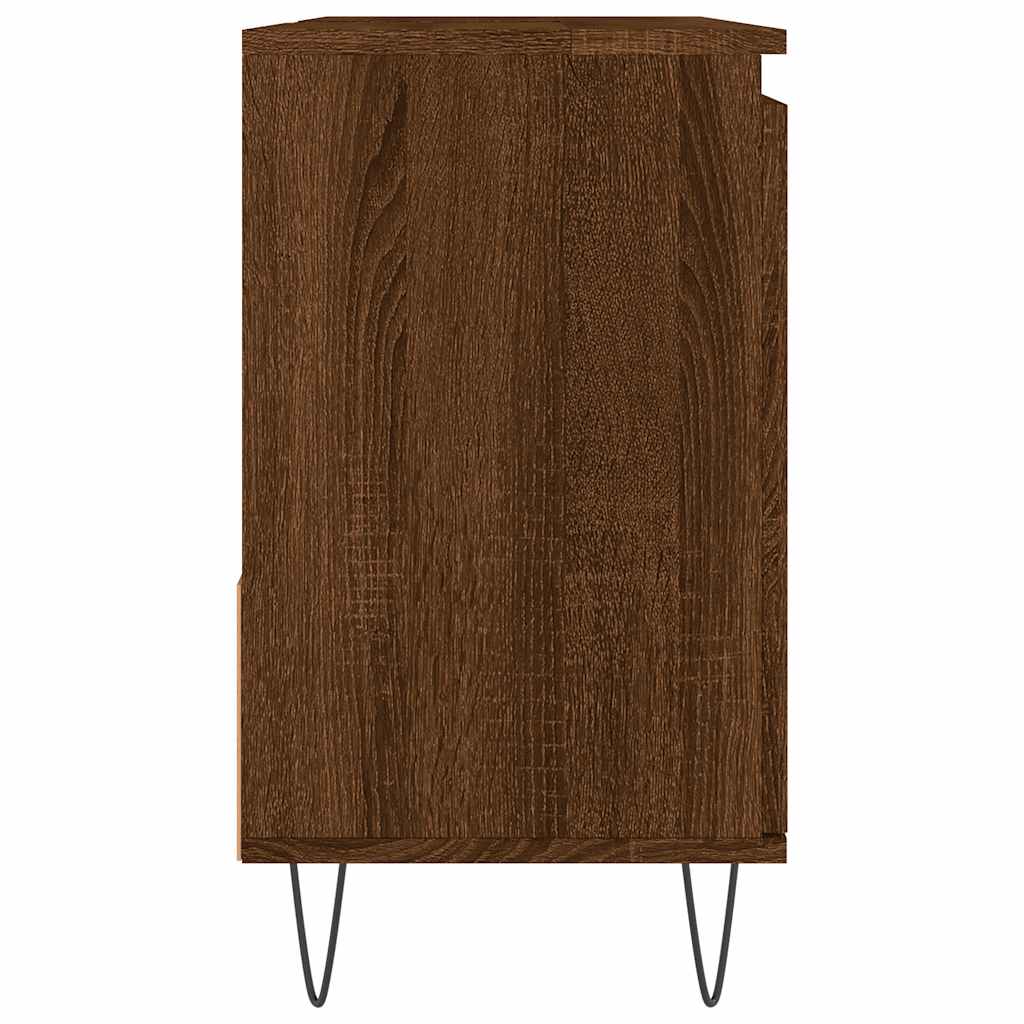 vidaXL Ντουλάπι Μπάνιου Καφέ Δρυς 65x33x60 εκ. Επεξεργασμένο Ξύλο