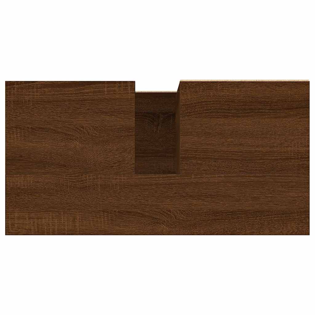 vidaXL Ντουλάπι Μπάνιου Καφέ Δρυς 65x33x60 εκ. Επεξεργασμένο Ξύλο