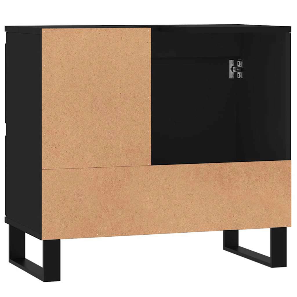 vidaXL Ντουλάπι Μπάνιου Μαύρο 65x33x60 εκ. Επεξεργασμένο Ξύλο