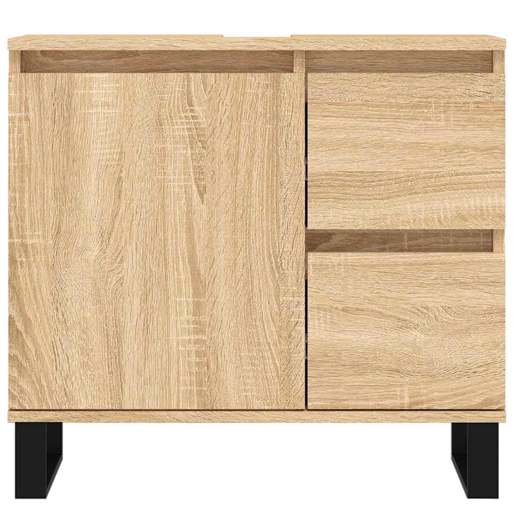 vidaXL Ντουλάπι Μπάνιου Γκρι Sonoma 65x33x60 εκ. Επεξεργασμένο Ξύλο
