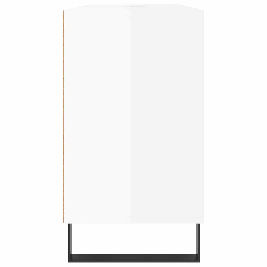 vidaXL Ντουλάπι Μπάνιου Γυαλ. Λευκό 80 x 33 x 60 εκ. από Επεξεργ. Ξύλο