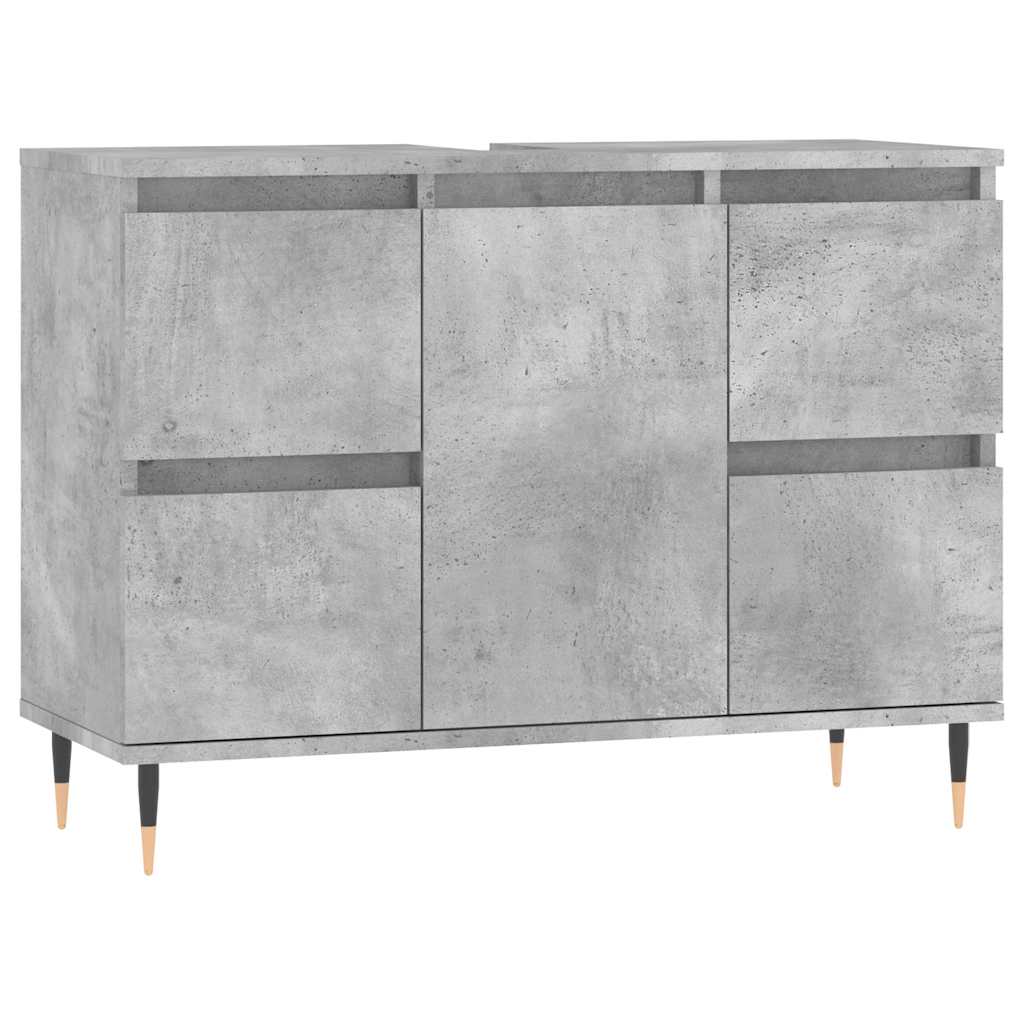vidaXL Ντουλάπι Μπάνιου Γκρι Σκυροδέματος 80x33x60 εκ. Επεξ. Ξύλο