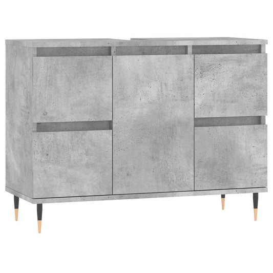 vidaXL Ντουλάπι Μπάνιου Γκρι Σκυροδέματος 80x33x60 εκ. Επεξ. Ξύλο