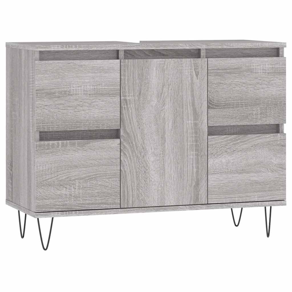 vidaXL Ντουλάπι Μπάνιου Γκρι Sonoma 80 x 33 x 60 εκ. από Επεξεργ. Ξύλο