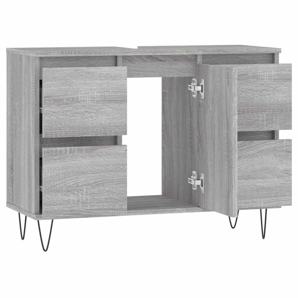 vidaXL Ντουλάπι Μπάνιου Γκρι Sonoma 80 x 33 x 60 εκ. από Επεξεργ. Ξύλο