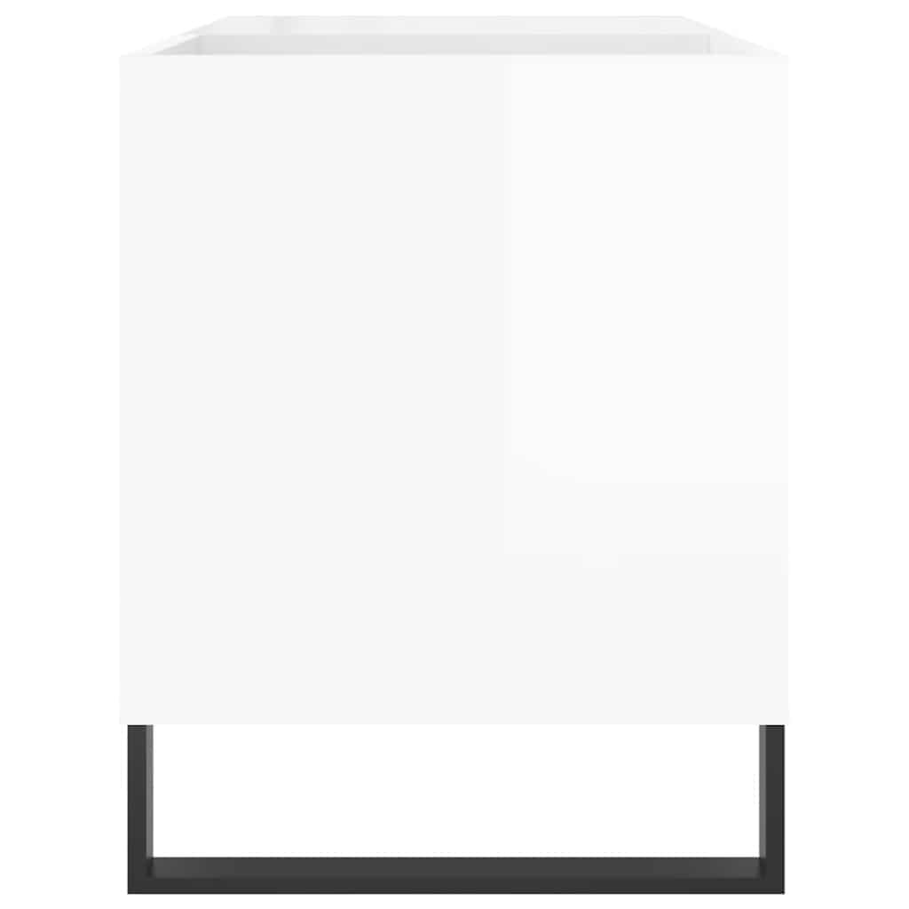 vidaXL Δισκοθήκη Γυαλ. Λευκή 85 x 38 x 48 εκ. από Επεξεργασμένο Ξύλο