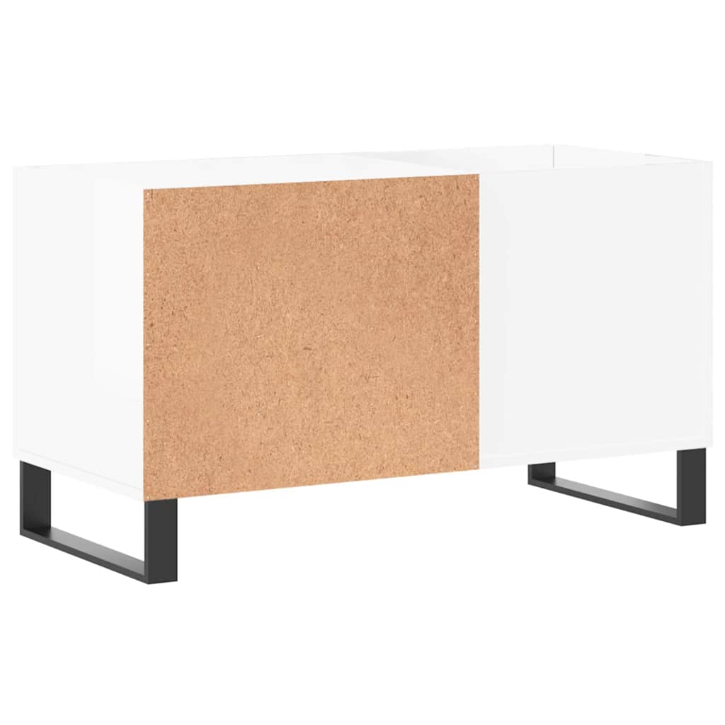 vidaXL Δισκοθήκη Γυαλ. Λευκή 85 x 38 x 48 εκ. από Επεξεργασμένο Ξύλο