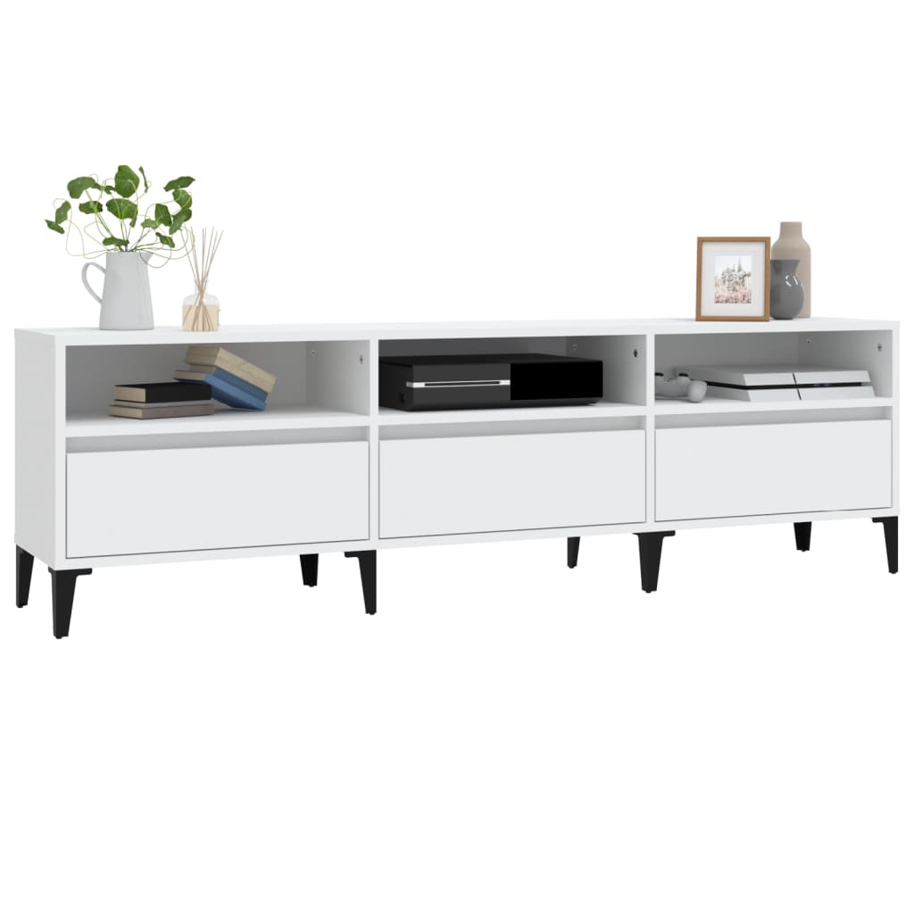 vidaXL Έπιπλο Τηλεόρασης Λευκό 150x30x44,5 εκ. Επεξεργασμένο Ξύλο