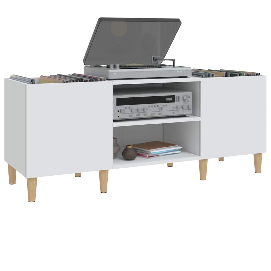 vidaXL Δισκοθήκη Λευκή 121 x 38 x 48 εκ. Επεξεργασμένο Ξύλο