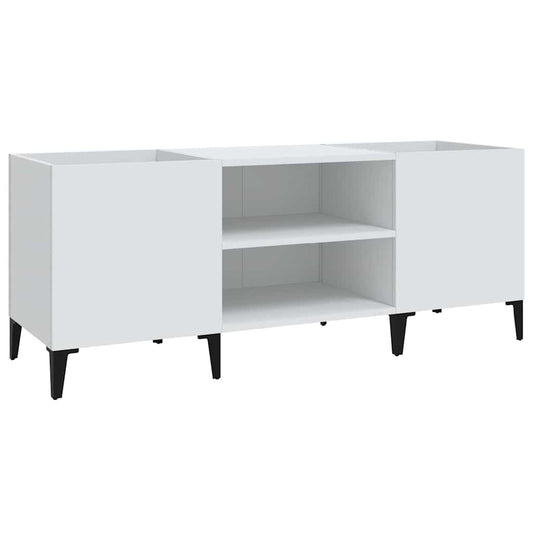 vidaXL Δισκοθήκη Λευκή 121 x 38 x 48 εκ. Επεξεργασμένο Ξύλο