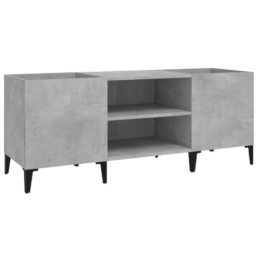 vidaXL Δισκοθήκη Γκρι Σκυροδέματος 121x38x48 εκ. Επεξεργασμένο Ξύλο