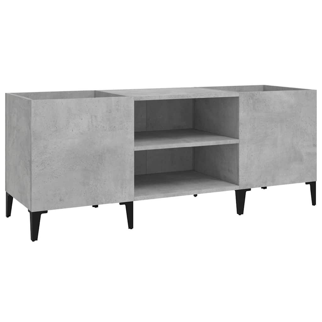 vidaXL Δισκοθήκη Γκρι Σκυροδέματος 121x38x48 εκ. Επεξεργασμένο Ξύλο