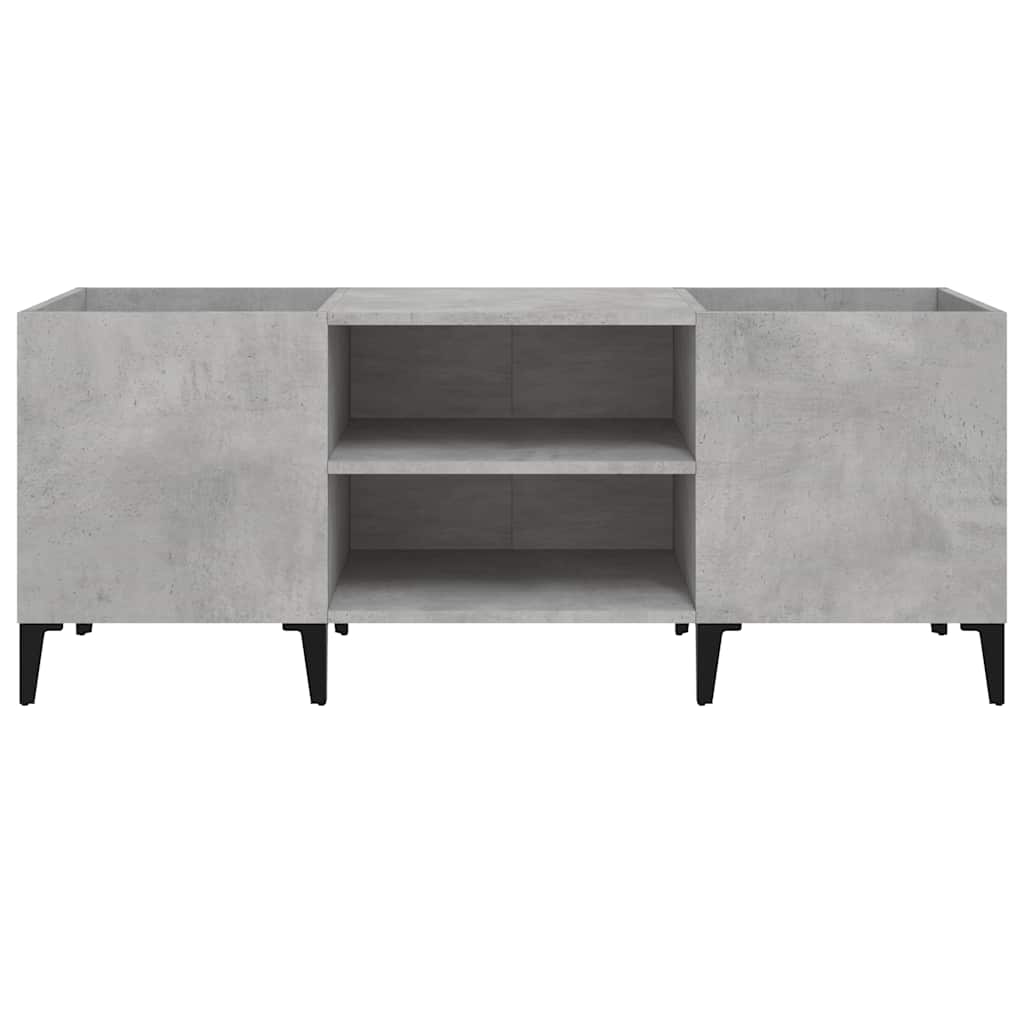 vidaXL Δισκοθήκη Γκρι Σκυροδέματος 121x38x48 εκ. Επεξεργασμένο Ξύλο