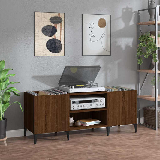 vidaXL Δισκοθήκη Καφέ Δρυς 121 x 38 x 48 εκ. από Επεξεργασμένο Ξύλο