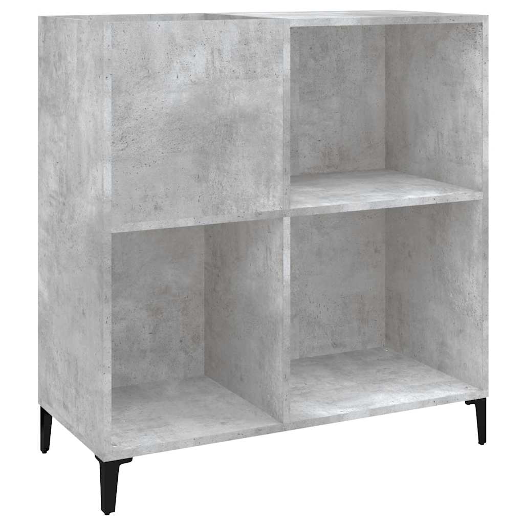 vidaXL Δισκοθήκη Γκρι Σκυροδέματος 84,5 x 38 x 89 εκ από Επεξεργ. Ξύλο