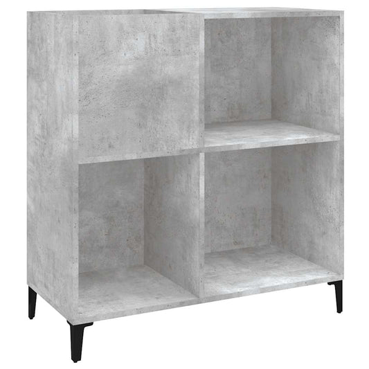 vidaXL Δισκοθήκη Γκρι Σκυροδέματος 84,5 x 38 x 89 εκ από Επεξεργ. Ξύλο