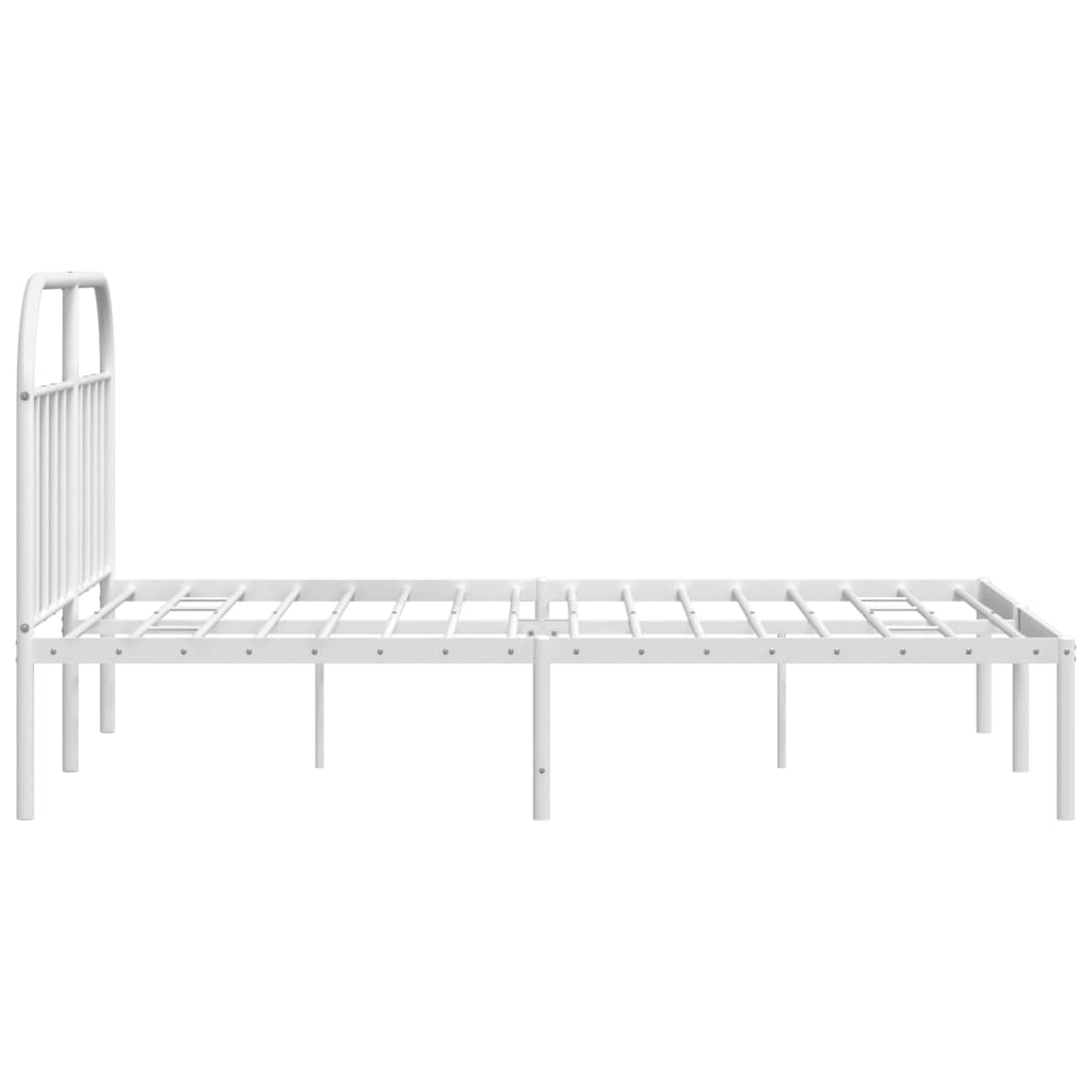 vidaXL Πλαίσιο Κρεβατιού με Κεφαλάρι Λευκό 140 x 200 εκ. Μεταλλικό