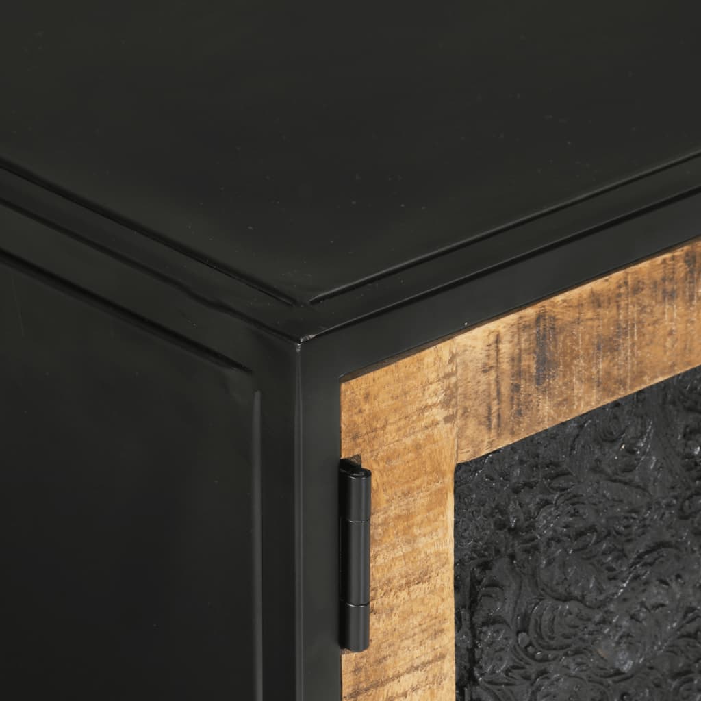 vidaXL Έπιπλο Τηλεόρασης 110 x 30 x 40 εκ. Μασίφ Ξύλο Μάνγκο & Σίδηρος