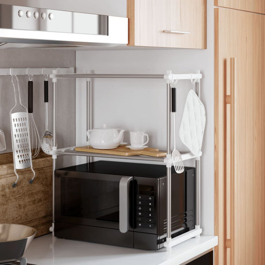 vidaXL Ράφι για Φούρνο Μικροκυμάτων Λευκό 51x27x63 εκ. από Αλουμίνιο