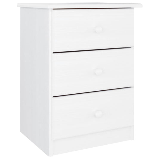 vidaXL Κομοδίνο ALTA Λευκό 41 x 35 x 55,5 εκ. από Μασίφ Ξύλο Πεύκου