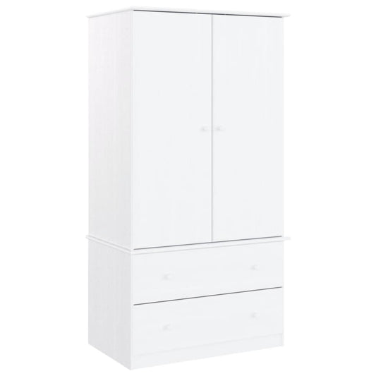 vidaXL Ντουλάπα ALTA Λευκή 90 x 55 x 170 εκ. από Μασίφ Ξύλο Πεύκου